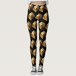Leggings Droit d'attraction Bars Or Bling Black