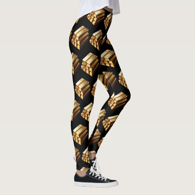 Leggings Droit d'attraction Bars Or Bling Black (Droite)