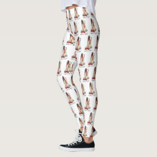Leggings Drôle Allons-y ! Promener Afghan Hound (Crème)