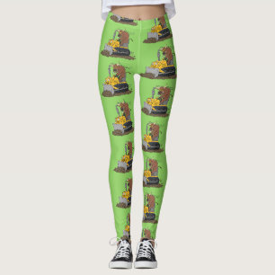 Leggings Drôle bulldozer de conduite de taureaux