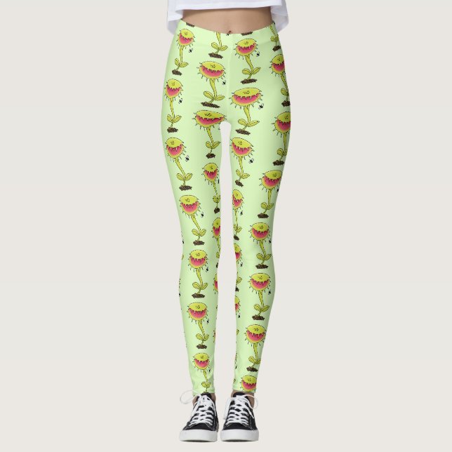 Leggings Drôle carnivore Vénus piège à mouches plante dessi (Devant)