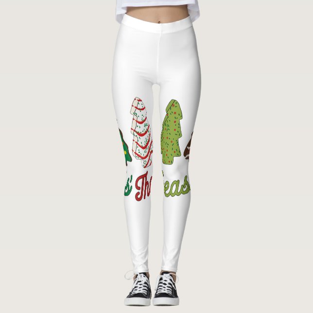 Leggings Drôle C'Est La Saison Les Gâteaux De Noël Debbie X (Devant)