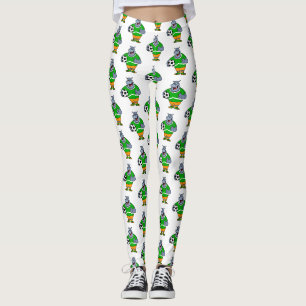Leggings Drôle de joueur de football hippo dessin humoristi