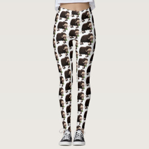 Leggings Drôle dessin animé de boeuf musqué