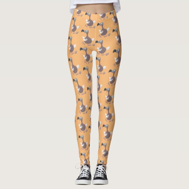 Leggings Drôle dessin animé d'oiseau de dodo (Devant)