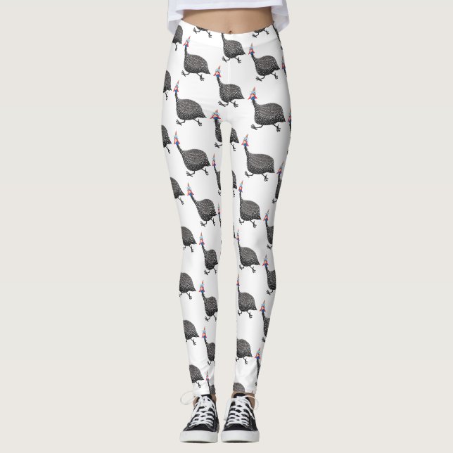 Leggings Drôle dessin animé d'oiseau de Guineafowl (Devant)