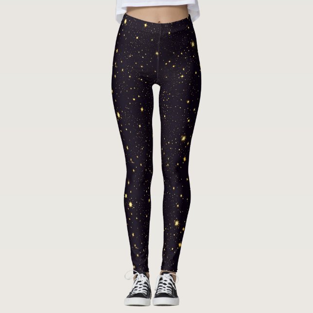 Leggings du ciel nocturne étoilé (Devant)