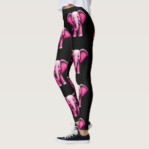 Leggings du concepteur d'éléphants roses