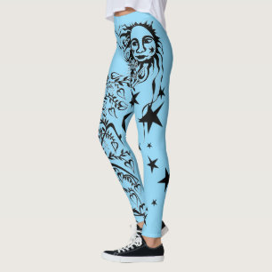 Leggings du concepteur encré à la main
