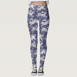 Leggings du concepteur lapin bleu et blanc