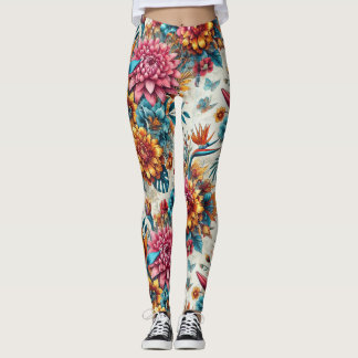 Leggings du paradis floral tropical