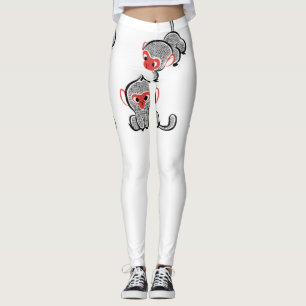 Leggings Duo de singes asiatiques : assis et grimpant
