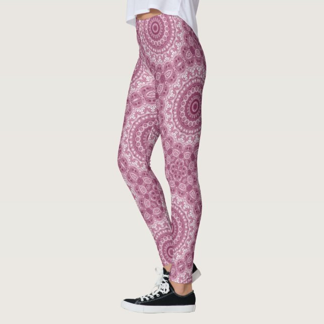 Leggings Dusty Rose Mandala Motif Design (Gauche)