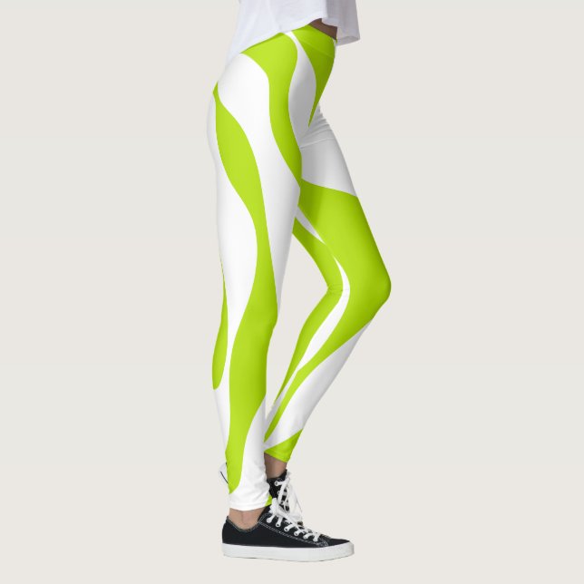 Leggings Ebb et flux 4 en Lime vert et blanc (Droite)
