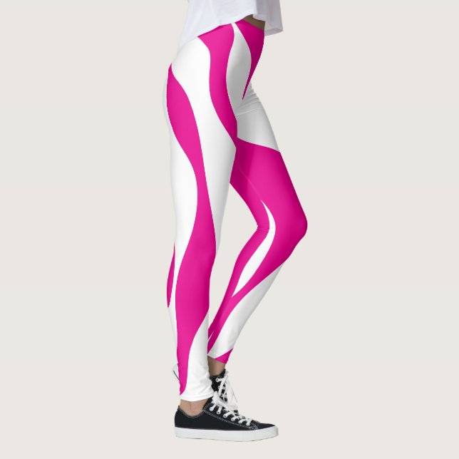 Leggings Ebb et flux 4 en Magenta et Blanc (Droite)