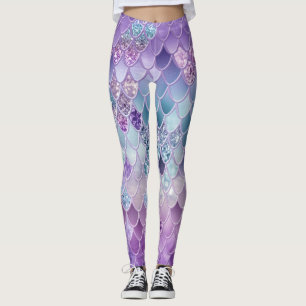 Leggings Échelle de Parties scintillant de sirène d'été #11