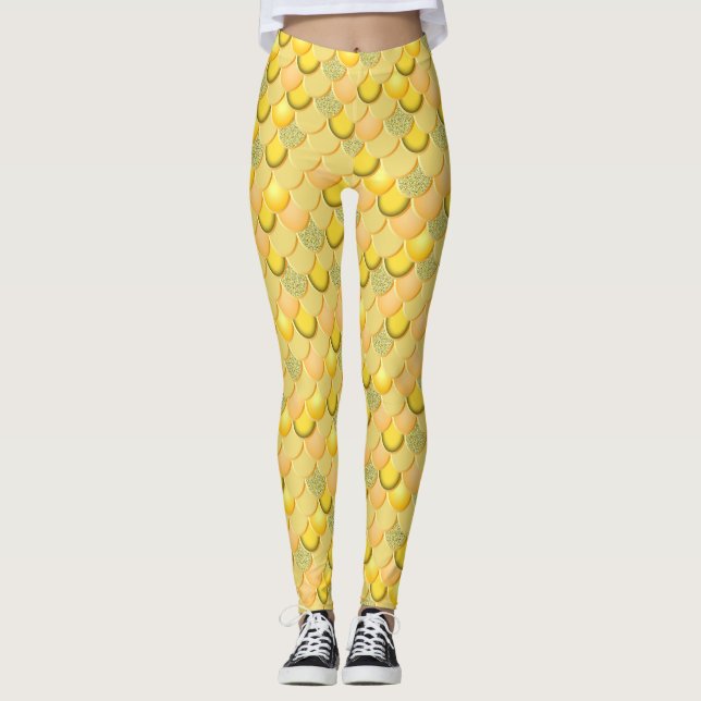 Leggings Échelle d'or Mermaid (Devant)