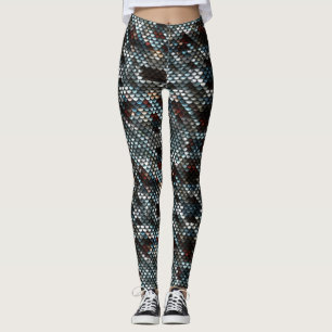 Leggings Échelles de bleu, d'argent et de sirène de