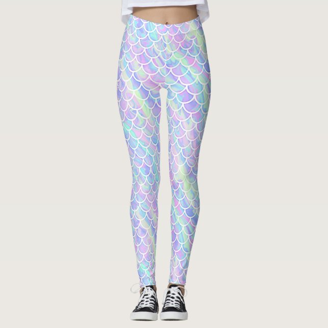 Leggings Échelles de sirène avec le motif marbré (Devant)