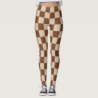 Leggings Échiquier écossais Tan de souffle et plaid Brown