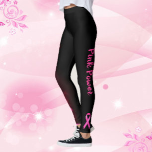 Leggings Éclair rose grève Ruban Cancer du sein du ruban