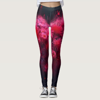 Leggings Éclatement du coeur rose