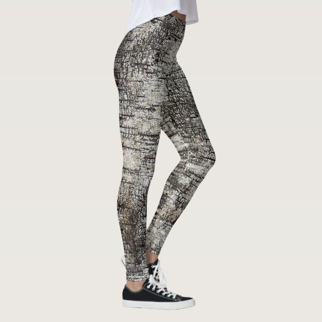 Leggings Écorce de bouleau rustique Motif fissuré (Droite)