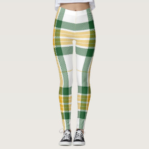 Leggings écossais vert et jaune