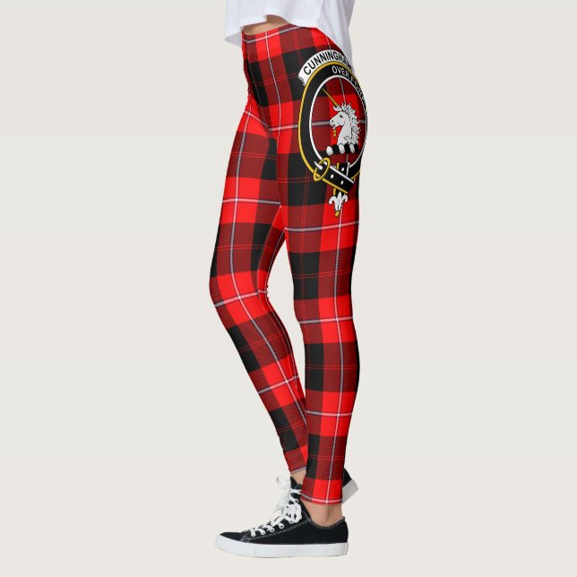 Leggings Ecosse Clan Cunningham Crest moderne Tartan Women (Gauche)