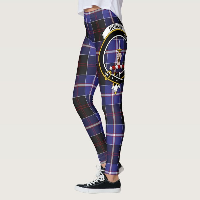 Leggings Ecosse Clan Dunlop Moderne Crest Tartan Femmes (Gauche)
