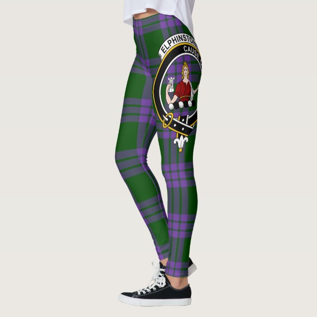 Leggings Ecosse Clan Elphinstone Crest Tartan Femmes (Gauche)