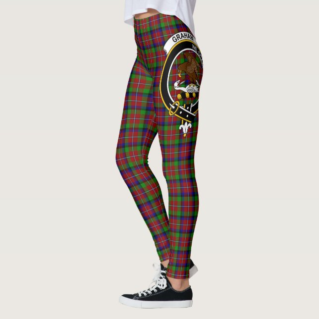 Leggings Ecosse Clan Graham Red Crest Tartan Femmes (Gauche)