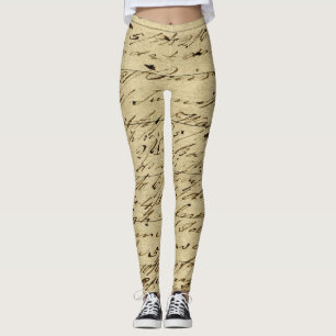 Leggings Écriture de style antique Calligraphie historique