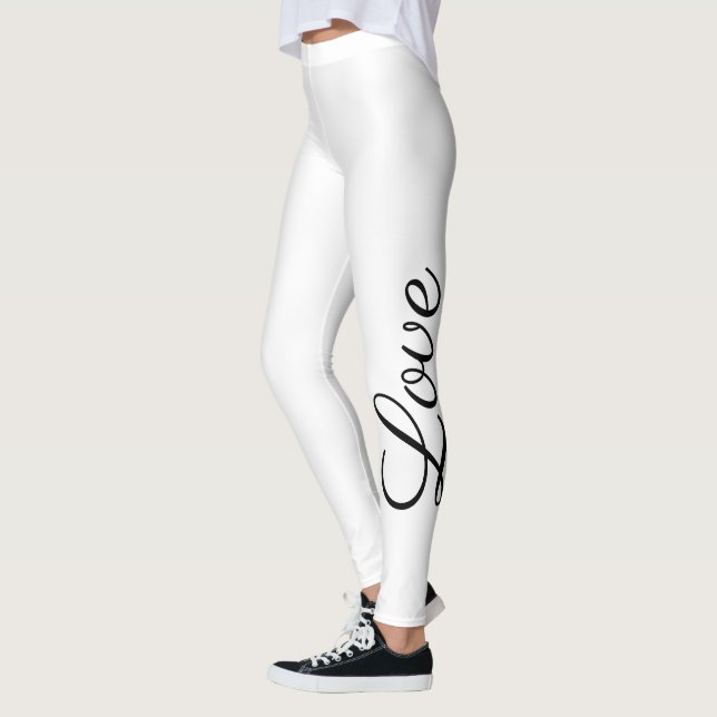 Leggings écriture LOVE en noir et blanc | (Gauche)