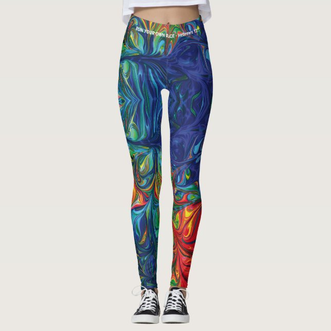 Leggings Écriture psychédélique EXÉCUTEZ VOTRE COURSE Perso (Devant)