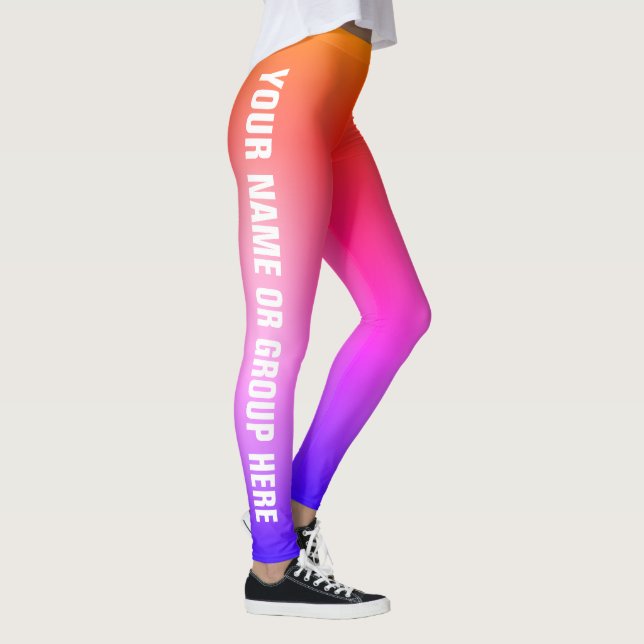 Leggings Écrivez votre nom, couleur se fanent les guêtres (Droite)