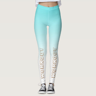 Leggings Écrivez votre texte l dégradé moderne bleu et blan