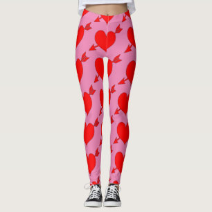 Leggings Editable Rose Be My Valentine Red Heart