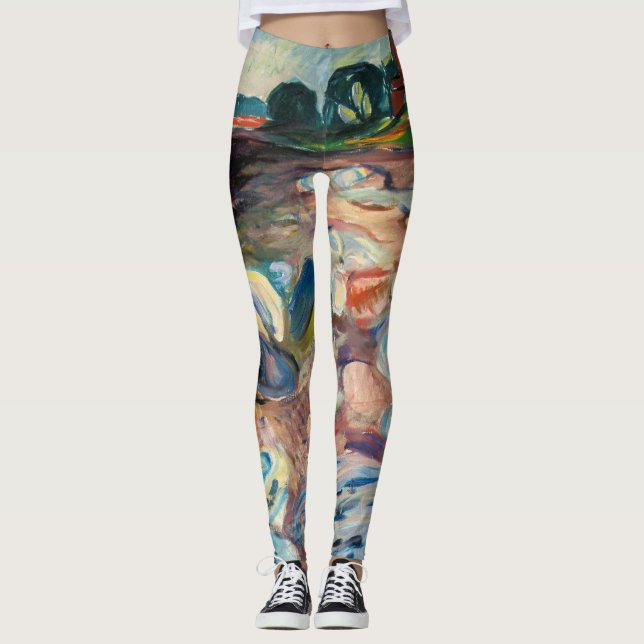 Leggings Edvard Munch - Rive avec Maison Rouge (Devant)