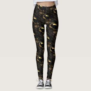 Leggings Eerie Raven Silhouette Contre Une Lune Fantastique