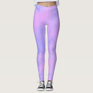 Leggings Effet de rêve peinture éclatant nuages rose & viol