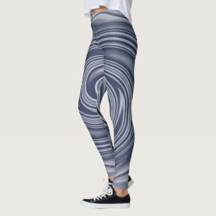 Leggings Effet spiral blanc monochrome flou de bon goût Le
