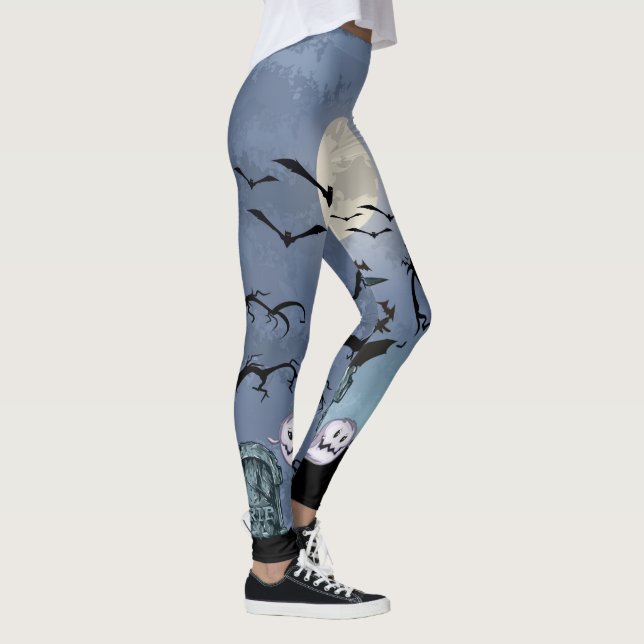 Leggings Éffrayant Halloween Bars Fool Lune (Droite)