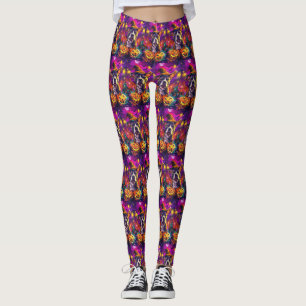 Leggings Éffrayant Pitbull Chien Halloween sorcière et Citr