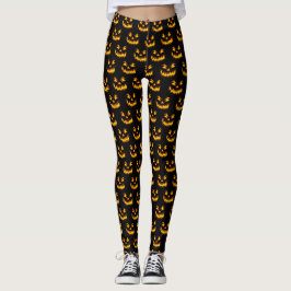 Leggings Éffrayant visage Citrouille sculpté Halloween