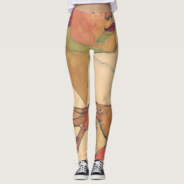 Leggings Egon Schile Self Portrait With Hands On Chest (Devant)