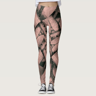 Leggings Eiffelturm-Muster über Pink