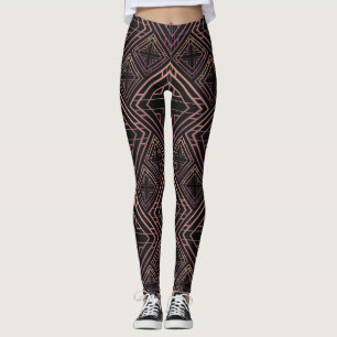 Leggings Élégance Art Déco Noir Or