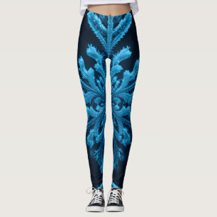 Leggings Elégance congelée : Design complexe de flocon de n