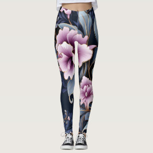 Leggings Élégance de l'orchidée : Pétales en Motif d'harmon